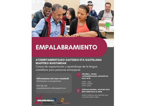 Empalabramiento: atzerritarrentzako gaitzeko eta gaztelania klaseak egongo dira 2023an Portalean