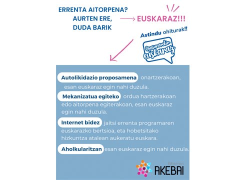 Errenta aitorpena? Aurten ere, duda barik, EUSKARAZ!