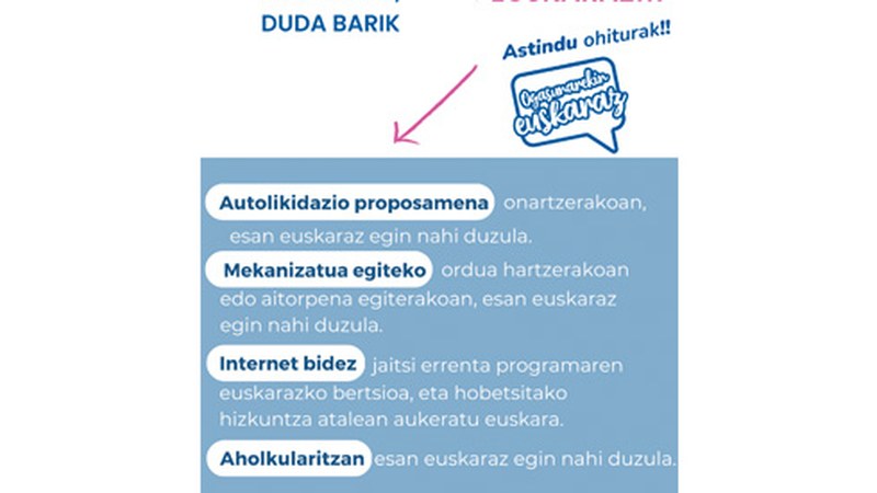 Errenta aitorpena? Aurten ere, duda barik, EUSKARAZ!