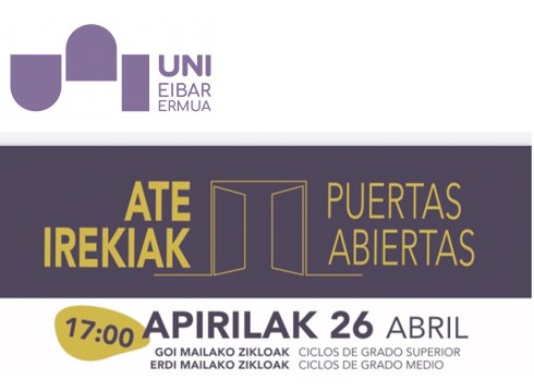 UNI Eibar-Ermuan bihar egingo da ate irekien saioa, ikastetxearen eskaintza ezagutzera emateko