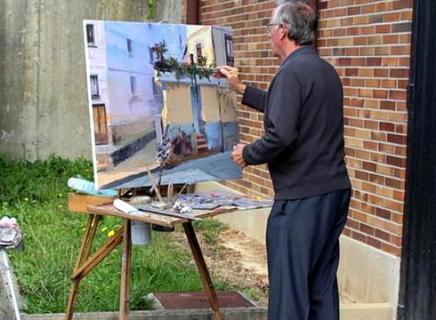 Aire zabaleko pintura-tailerra gaur Ipuruan, Esteban Oroz margolariaren eskutik