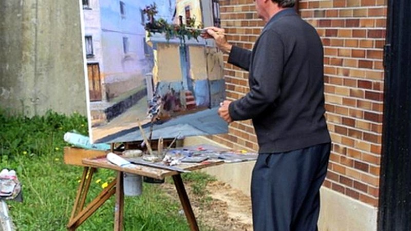 Aire zabaleko pintura-tailerra gaur Ipuruan, Esteban Oroz margolariaren eskutik