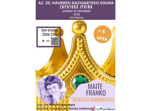 Maite Franco ipuin kontalaria izango dugu zapatu honetan Portalean