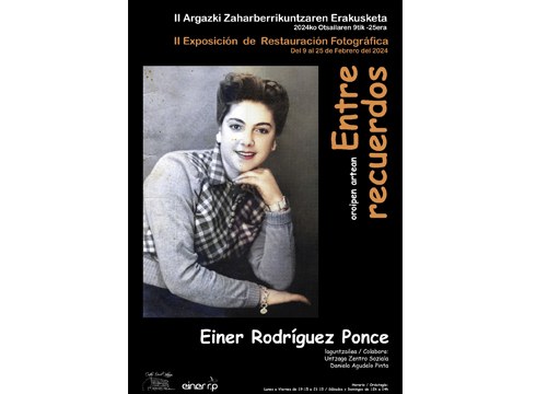 Einer Rodriguezek zaharberritutako erretratuekin egindako erakusketa, gaurtik aurrera Untzaga Gizarte Etxean