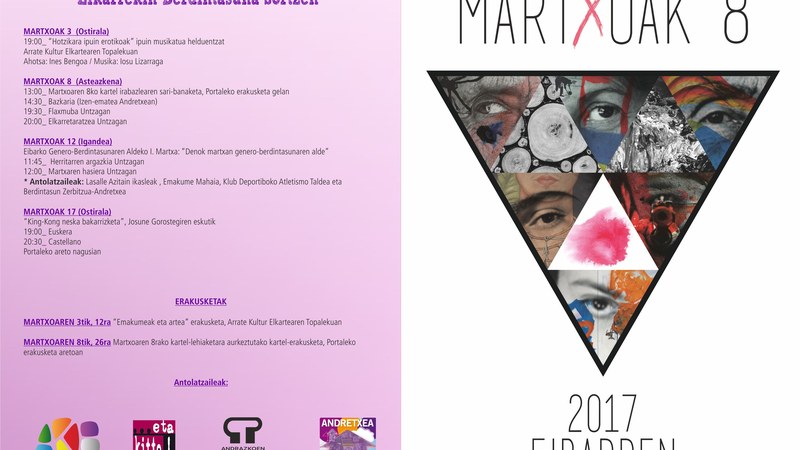 2017ko Martxoaren 8ko programazioa Eibarren "Elkarrekin Berdintasuna Sortzen"