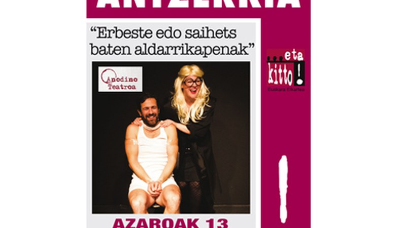 Adan eta Evaren harremana Evaren ikuspegitik kontatzen duen antzezlana gaur Portalean