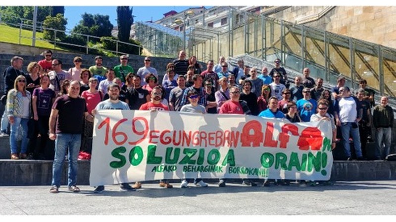 Administrazio konkurtsalarekin adostasuna lortu dute Alfako beharginek gaur, 172. greba egunean