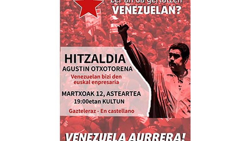 Agustin Otxotorena Venezuelan bizi den enpresariak hitzaldia eskainiko du bihar Kultun