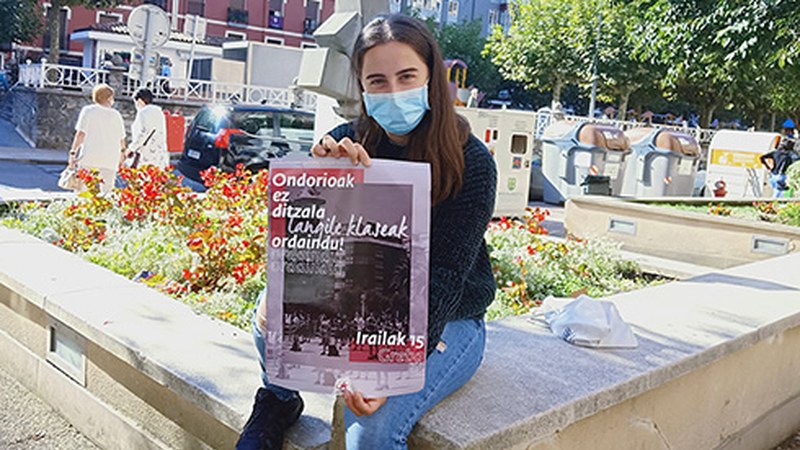 Alaitz Garate (Ikasle Abertzaleak): “Osasun baldintza seguruak egon arte klase presentzialak gelditzea nahi dugu”