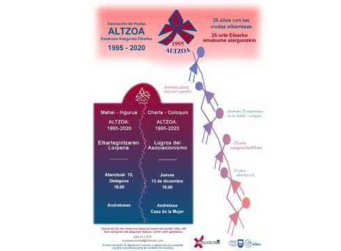 "Altzoa" Eibarko emakume alargunen elkarteak mahai-inguru bat antolatu du gaurko