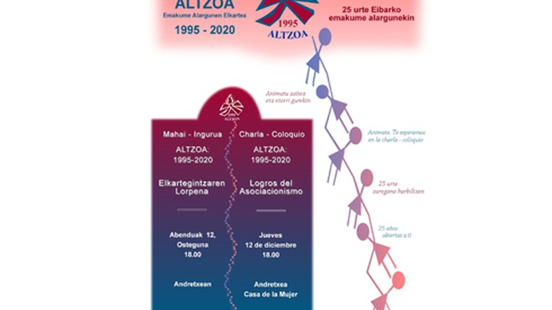 "Altzoa" Eibarko emakume alargunen elkarteak mahai-inguru bat antolatu du gaurko