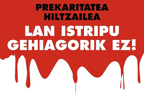 Amurrion “in itinere” istripuan hil den langileagatik elkarretaratzea egingo da bihar Eibarren