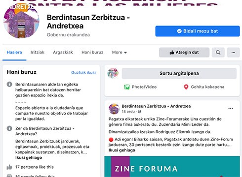 Andretxeak aurretik zuena ordezkatzen duen orrialde berria dauka Facebooken