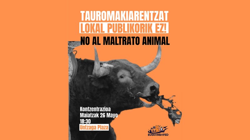 Animalien Babeserako Euskal Federazioak gaurko elkarretaratzea deitu du, 18:30ean Untzagan