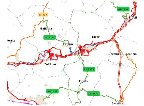 AP-8 autobideko Ermua eta Eibar arteko zatia gauez itxiko dute egunero barixakura arte