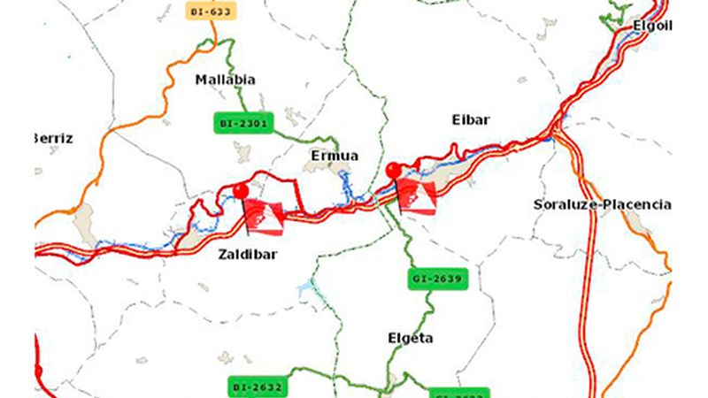 AP-8 autobideko Ermua eta Eibar arteko zatia gauez itxiko dute egunero barixakura arte