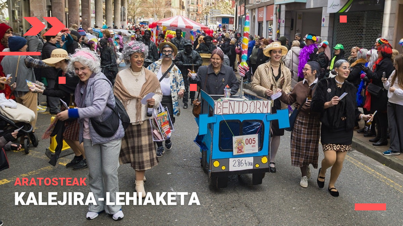 Aratoste Zapatuko kalejirak kolorez bete ditu herriko kaleak