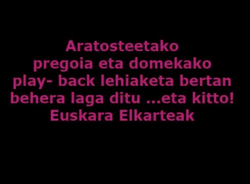 Aratosteetako pregoia eta play-back lehiaketa bertan behera uztea erabaki du ...eta kitto! Euskara Elkarteak