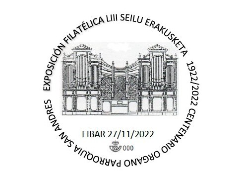 Arrate Filatelia Elkarteak San Andres elizako organoa eta Fidel Saez omenduko ditu
