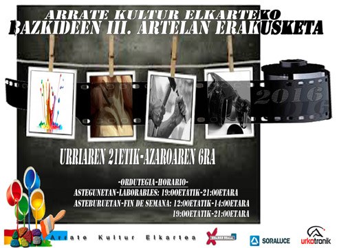 Arrate Kultur Elkarteko bazkideen erakusketa Topalekuan azaroaren 6ra arte