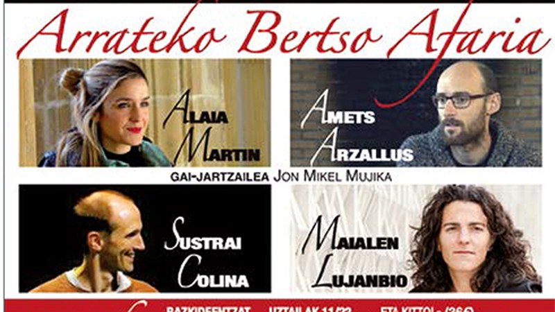 Arrateko bertso afarirako txartelak Guridi, Kultu eta Tiro Pitxon tabernetan eros daitezke