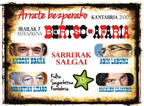 Arrateko bertso-afarirako sarrerak salgai