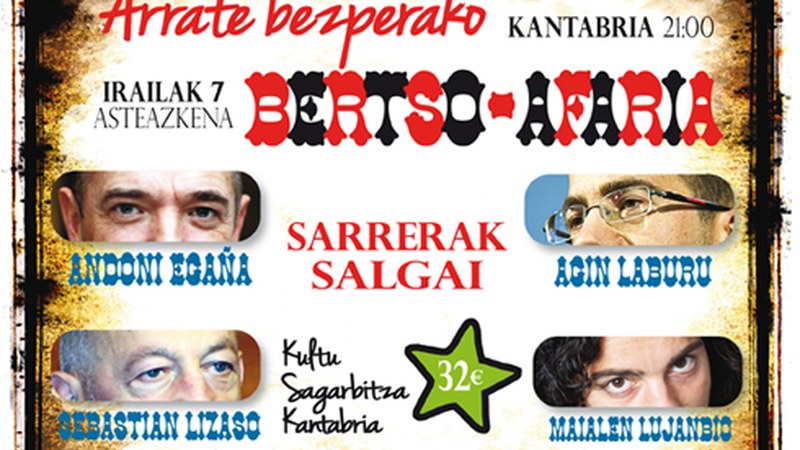 Arrateko bertso-afarirako sarrerak salgai