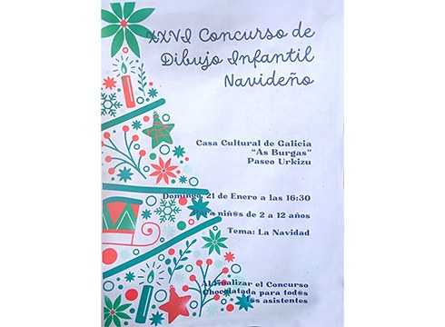 As Burgas Galiziako Etxeak 26. Haurrendako Gabonetako Marrazki Lehiaketa antolatu du domekarako