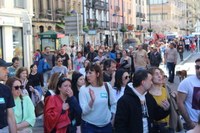 Aspaldiko manifestaziorik handiena egin da gaur eguerdian Eibarren