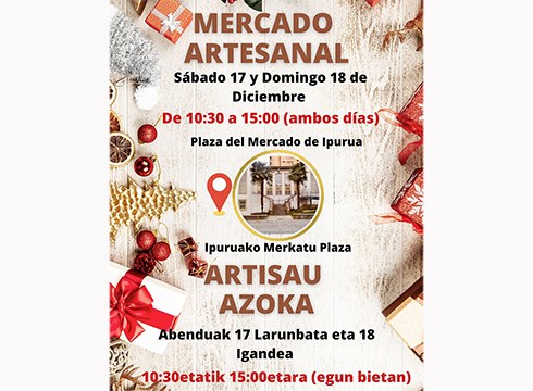 Asteburuan artisautza azoka egingo dute Ipuruako Merkatu Plazan