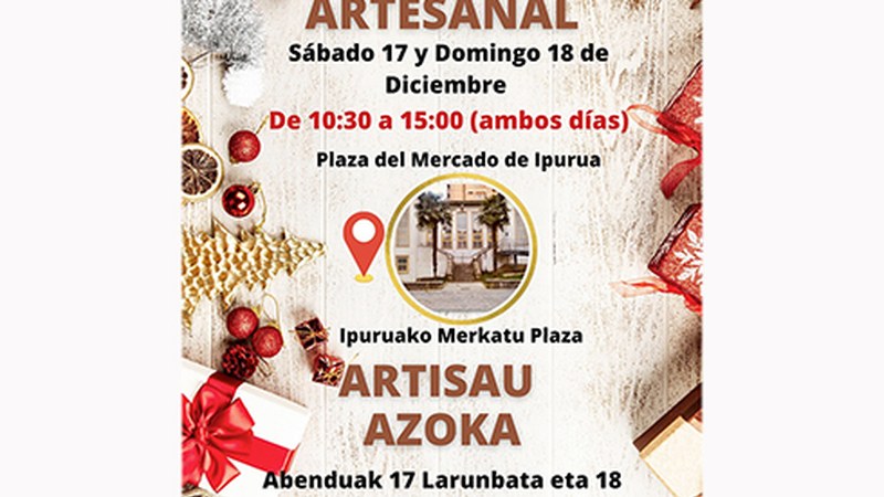 Asteburuan artisautza azoka egingo dute Ipuruako Merkatu Plazan