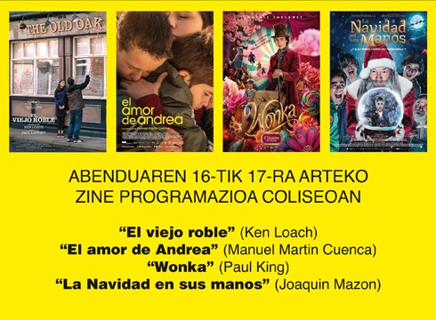 Asteburuko Coliseo antzokiko zine-programazioan gazteentzako bi pelikula proiektatuko dituzte