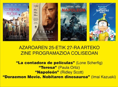 Astelehen honetan ez da zine emanaldirik izango karteldegian