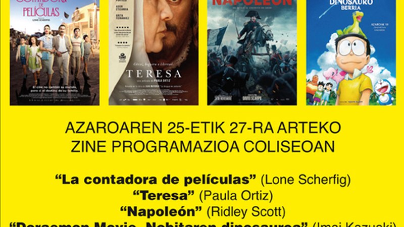 Astelehen honetan ez da zine emanaldirik izango karteldegian