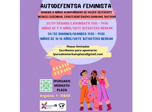 Autodefentsa feminista ikastaroa antolatu da zapaturako, 7 eta 9 urte bitarteko neskentzat