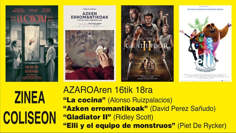 “Azken erromantikoak” helduko da asteburuan Coliseoko karteldegira