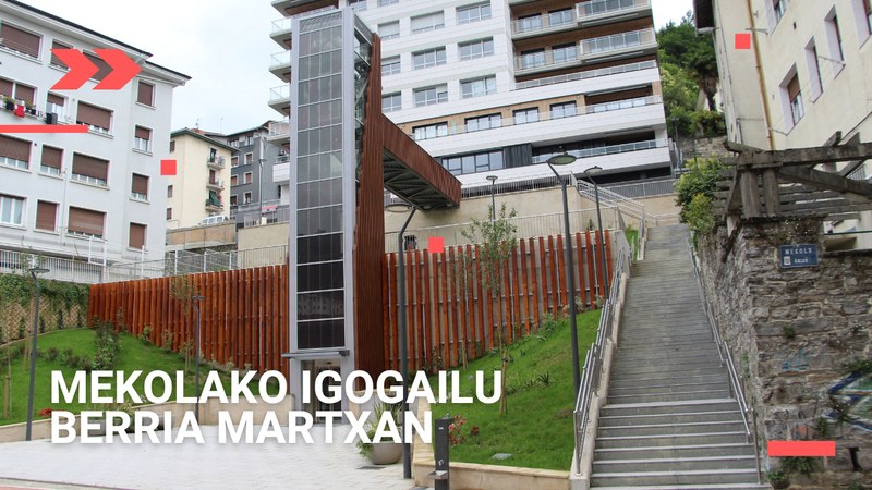 Berdintasunaren pasealekutik Mekola kaleraino doan igogailua martxan dago