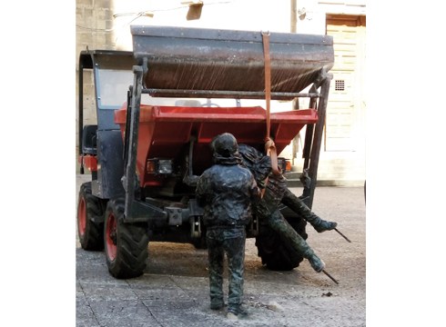 Bere lekutik atera dute gaur San Andres Parrokiako "Sanblasita"