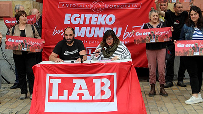 "Beste mundu bat" aldarrikatuko du LAB sindikatuak Maiatzaren Lehenean