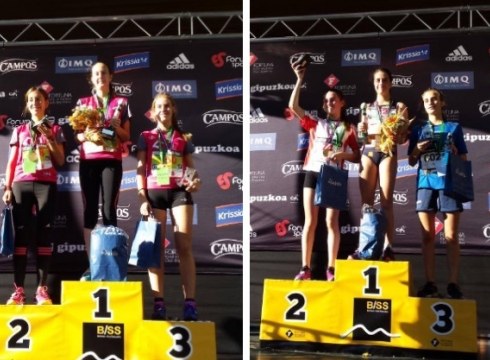 Bi ahizpa eibartar Behobia Gazteko podium gainean