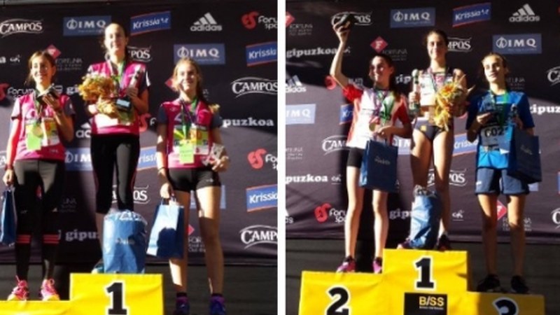 Bi ahizpa eibartar Behobia Gazteko podium gainean