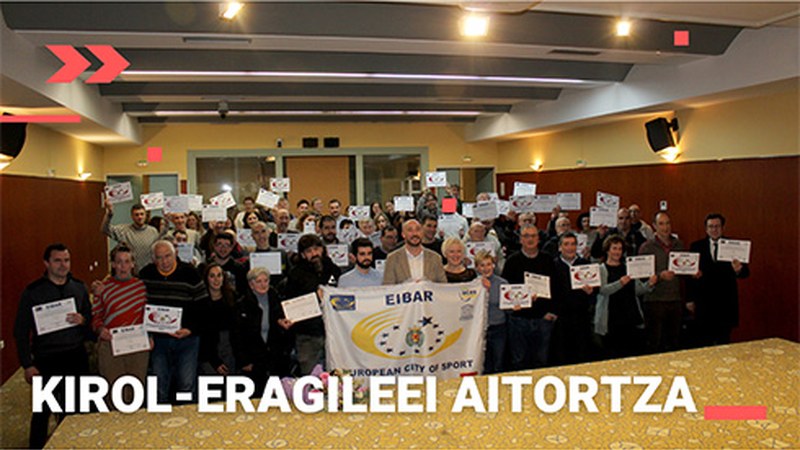 | Eibar Kirolaren Europar Hiria 2023 izendapena dela eta, herriko kirol-eragileei aitortza