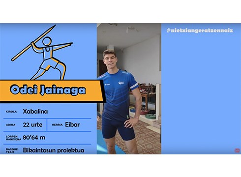 [BIDEOA] Odei Jainaga eta beste hainbat kirolari euskaldunekin entrenatzeko aukera ematen du Euskal Kirolarik