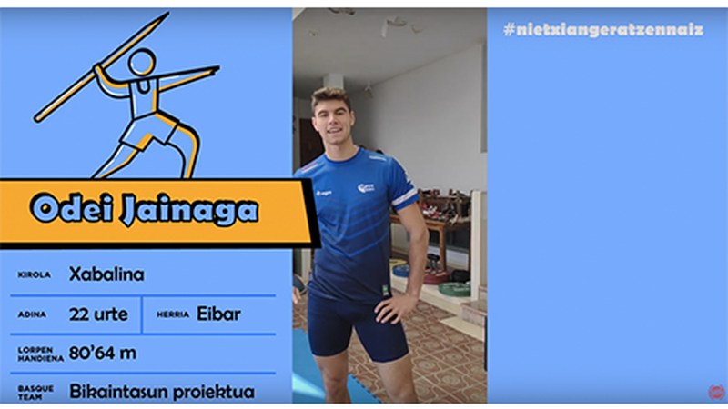 [BIDEOA] Odei Jainaga eta beste hainbat kirolari euskaldunekin entrenatzeko aukera ematen du Euskal Kirolarik
