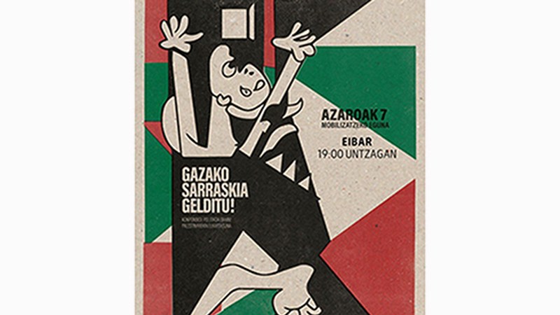 Bihar 19:00etan kontzentrazioa egingo da Untzagan, Gernika-Palestina herri-deialdiarekin bat eginez