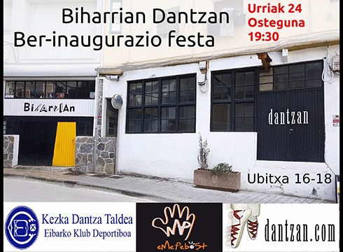 Biharrian Dantzan ezagutu nahi dutenentzat ber-inaugurazio festa egingo dute bihar