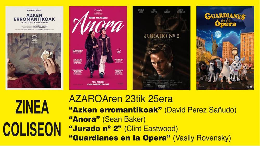 Clint Eastwood-en azken pelikula eta “Anora” Coliseoko karteldegian