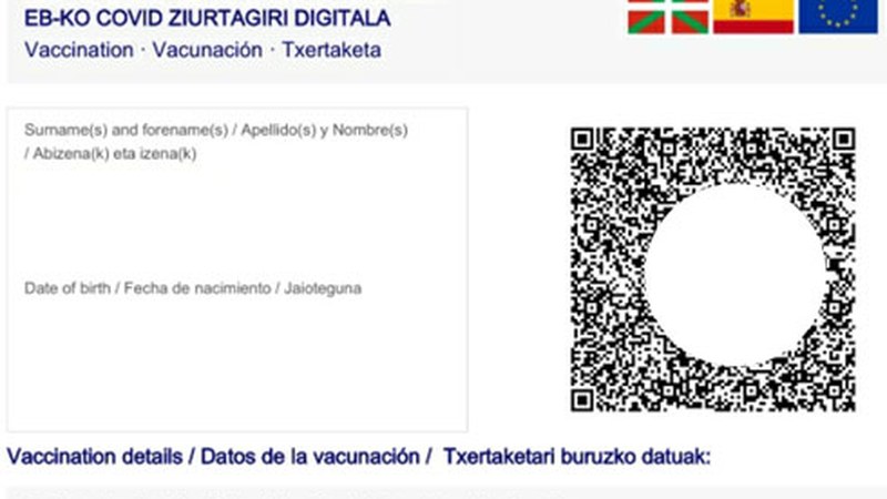 COVID ziurtagiria eremu gehiagotara zabaltzeko eskaria onartu du Auzitegi Nagusiak