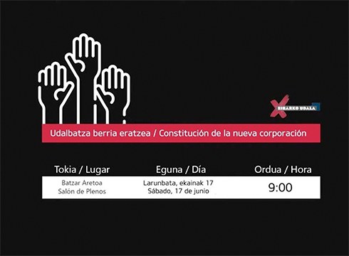 Datorren agintaldirako alkatea aukeratzeko plenoa streaming bidez jarraitu ahal izango da