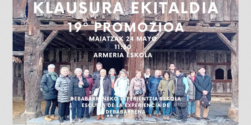 Debabarreneko Esperientzia Eskolako 19. promozioko ikasleek bihar agurtuko dute ikasturtea